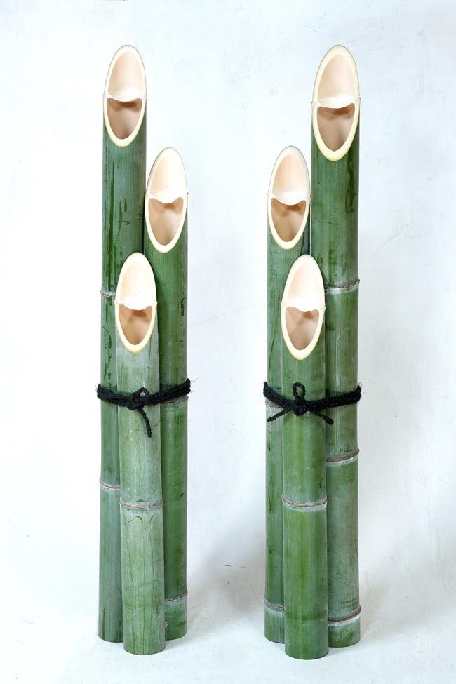 笑い門松用青竹3本セット 1対 開運加工品 正月 元旦