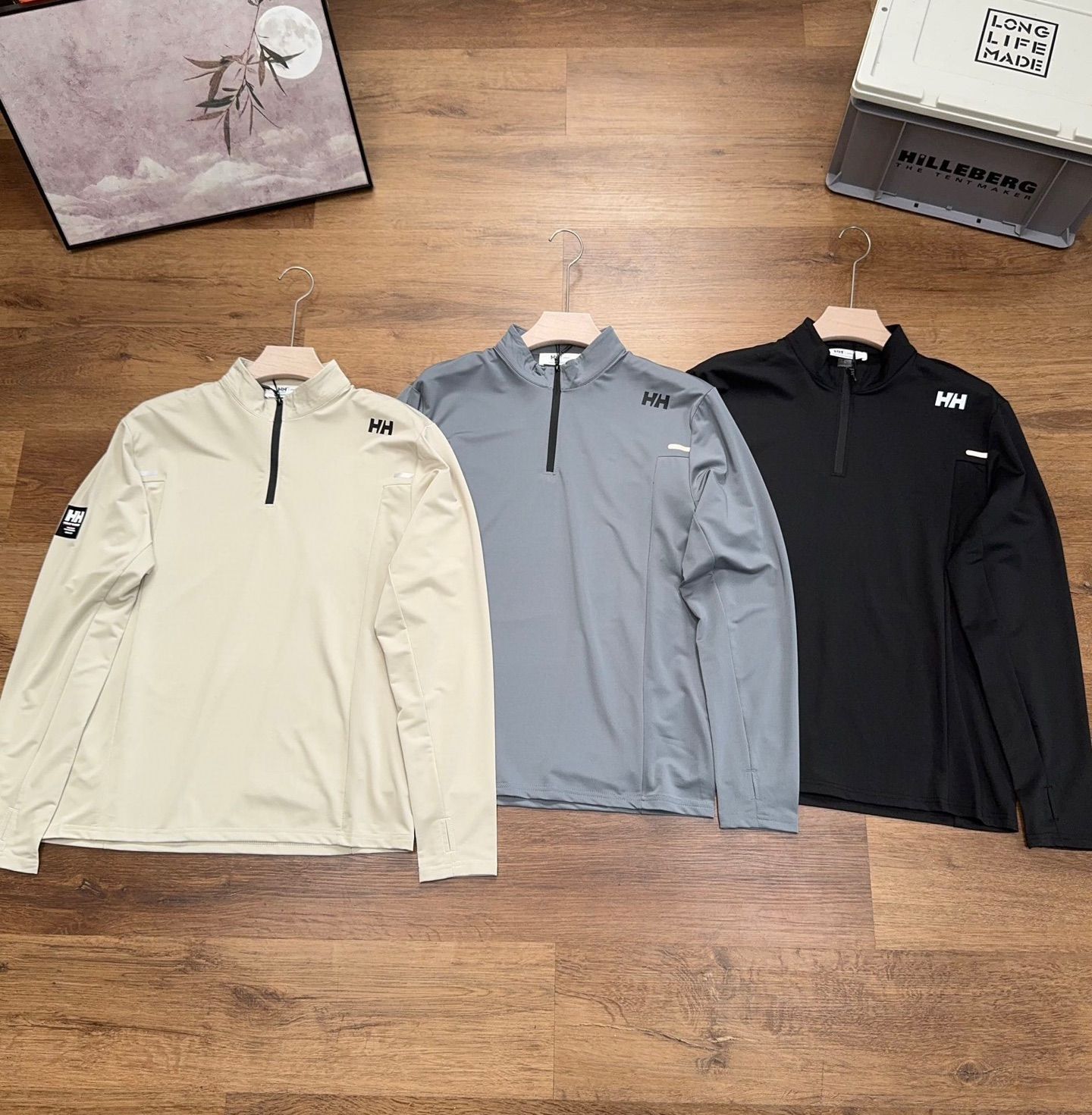 HELLY HANSENヘリーハンセン リフレクティブハーフジップニットソフトロングスリーブベーシック速乾Tシャツ