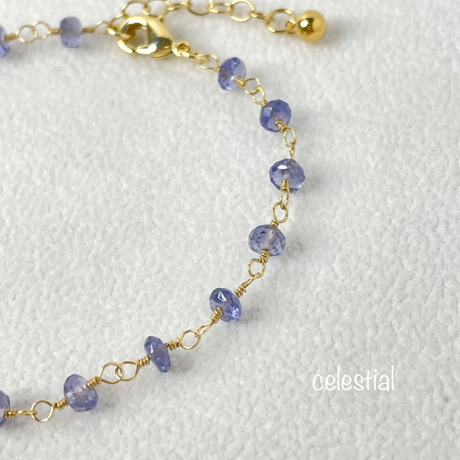 値下げ天然石バイカラータンザナイト ブレスレット14kgf