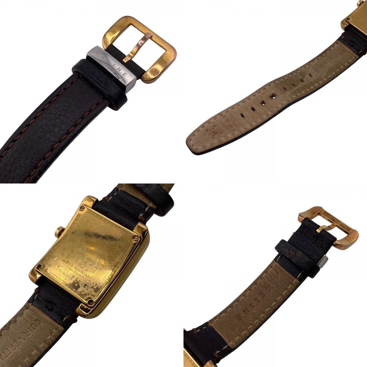 セリーヌ CELINE 腕時計 30M/100FT QZ デイト ゴールド