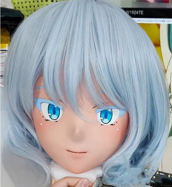 ハーフマスク 眼球付き カツラ付き NO.65 樹脂製 ヘッドロリータ