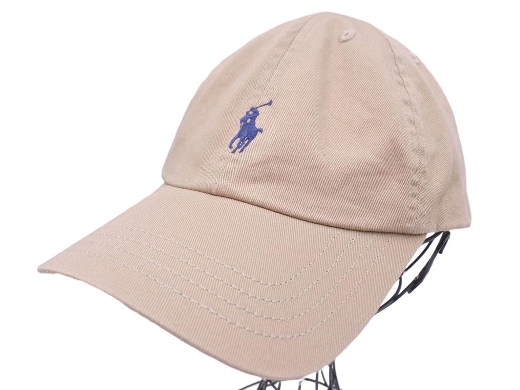 ラルフローレン ロゴ刺繍キャップ ベージュ① POLO RALPH LAUREN ポロ ラルフローレン ロゴ刺繍 キャップ