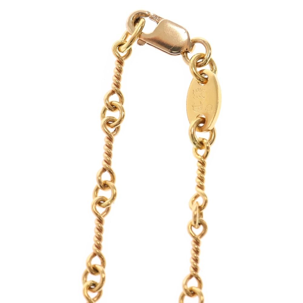 クロムハーツ ネックレス 22K NECKCHAIN R20/ロールチェーン20inch サイズ:20inch ゴールドネックレス 中古 OM10 CHROME HEARTS (クロムハーツ) 22K NECKCHAIN T18 ツイストチェーン