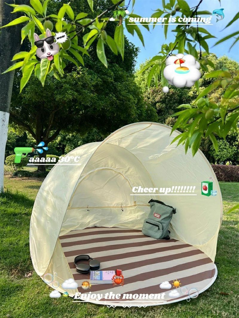一体式テント テント ワンタッチ 折りたたみテント 収納袋付 2人