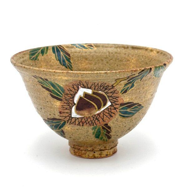 八木海峰作 栗絵抹茶碗
