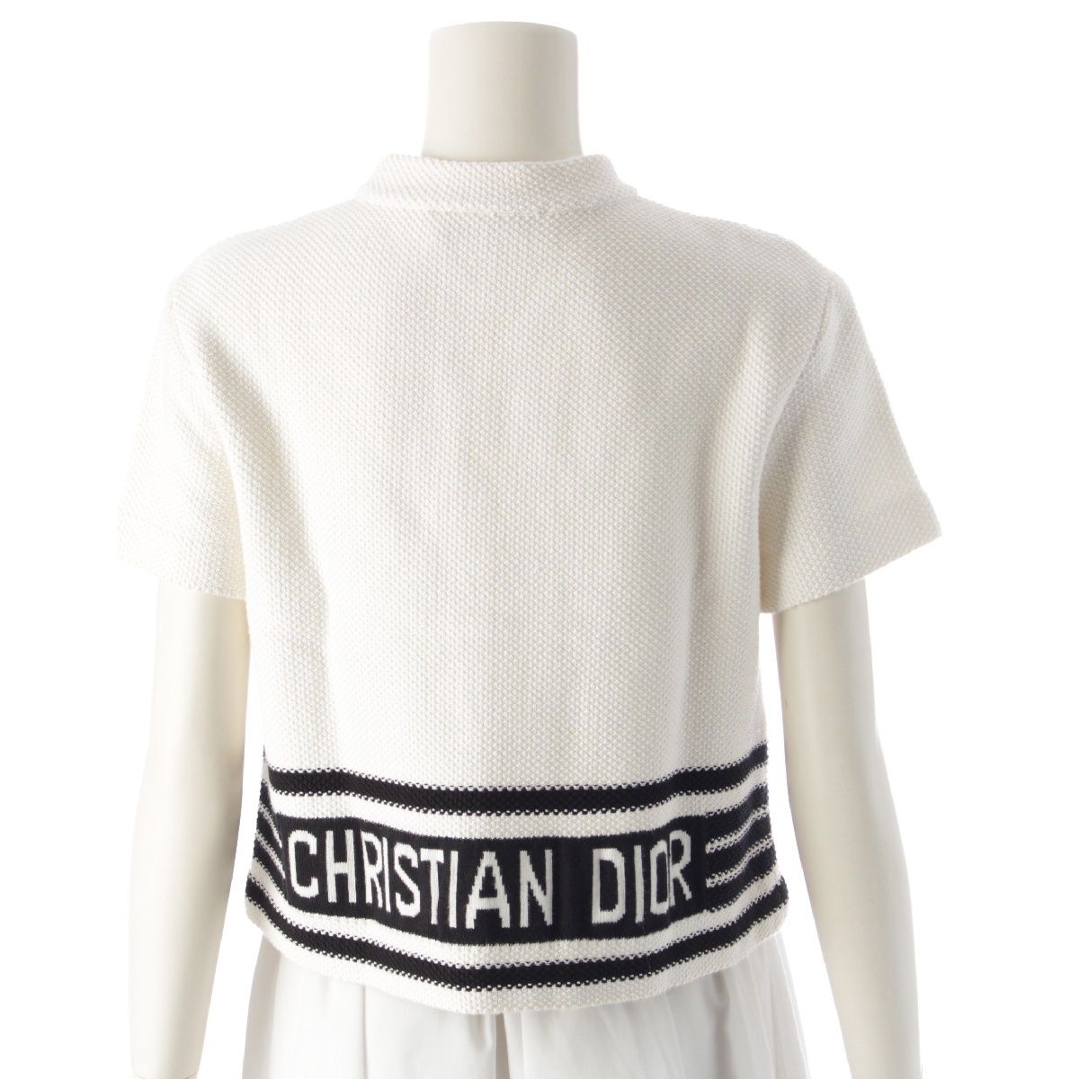 ディオール 24年 コットンシルク ニット ジャケット ロゴ 半袖 碇  