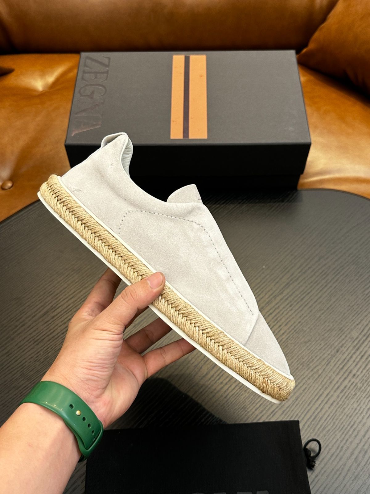 ZEGNA ジェニア トリプル スティッチ� メンズ カジュアル スニーカー19