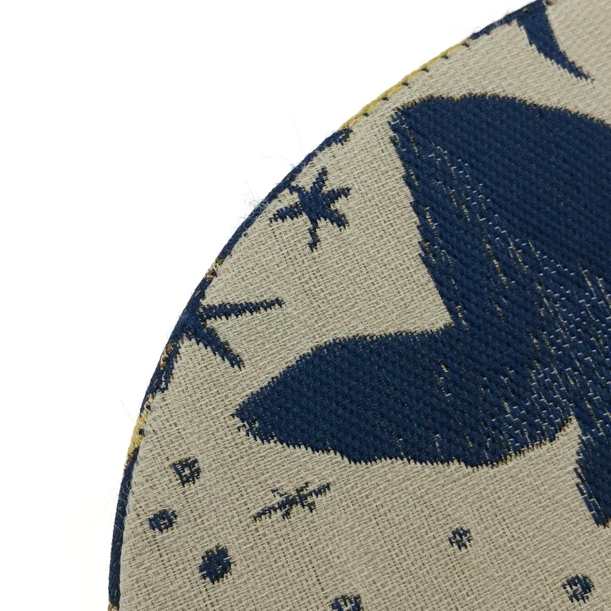 美品 CA4LA カシラ リボンキャップ 帽子 ネイビー 猫 宇宙 ジャガード