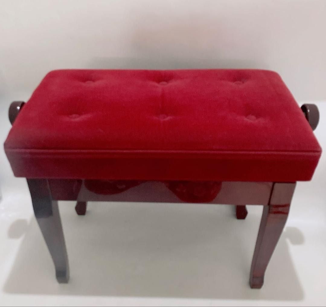 ピアノ椅子 ワインレッド スツール 昇降 猫脚 イス
