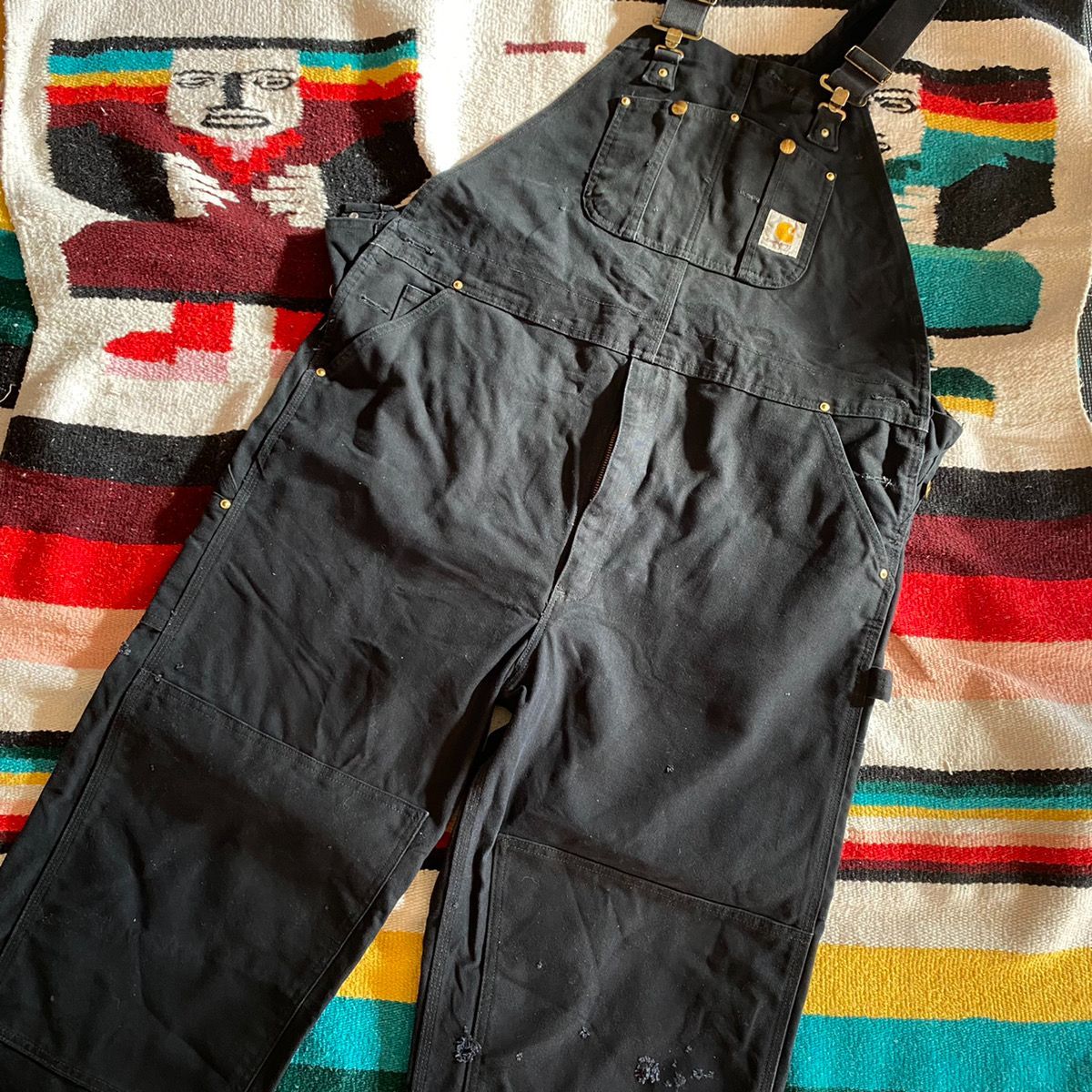 カーハート オーバーオール 44 ブラック ダック ダブルニー カーハート