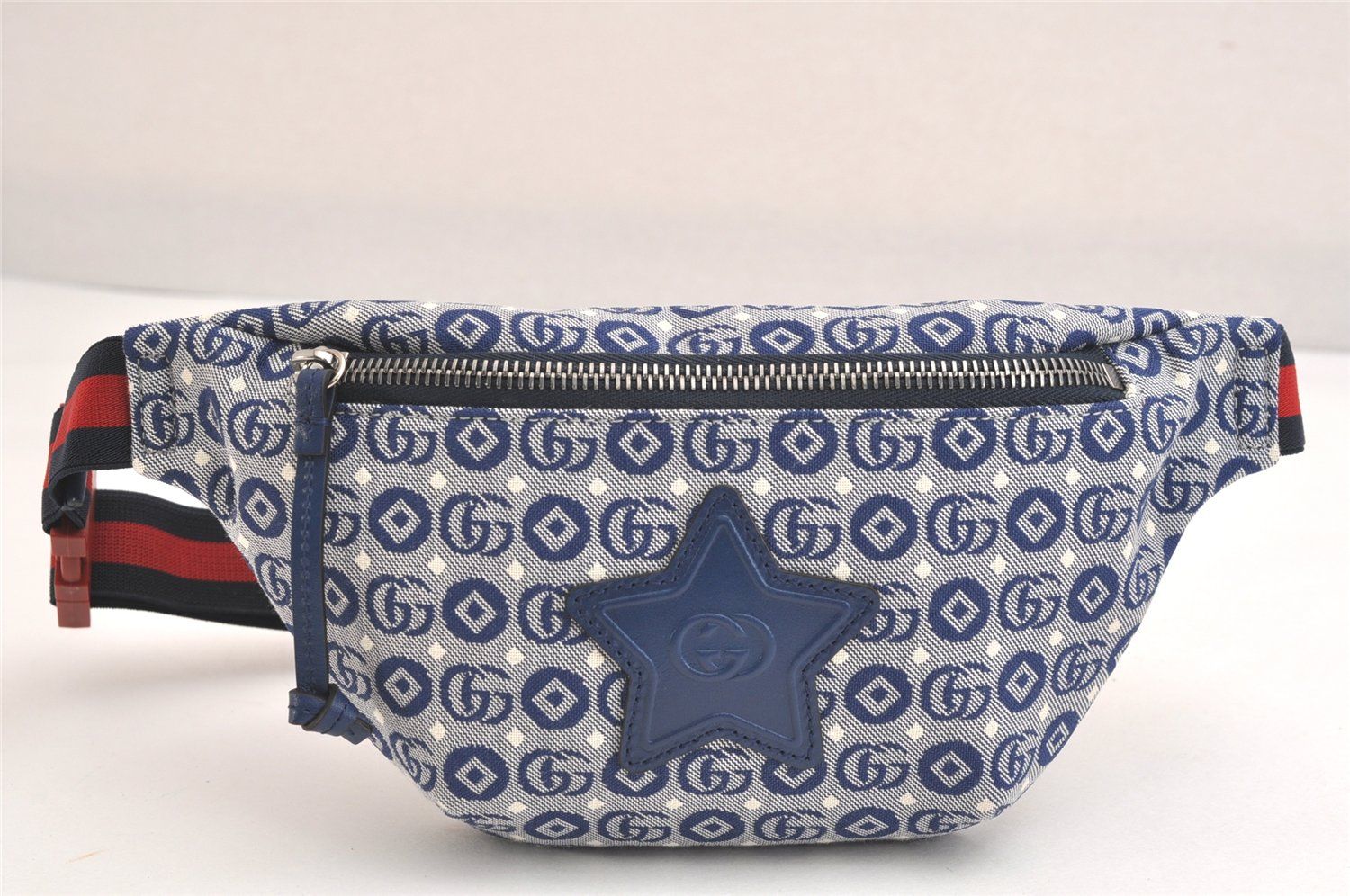 GUCCI グッチ チルドレンズ シェリーライン ウエストバッグ GGキャンバス レザー 502095 ネイビー 2493N