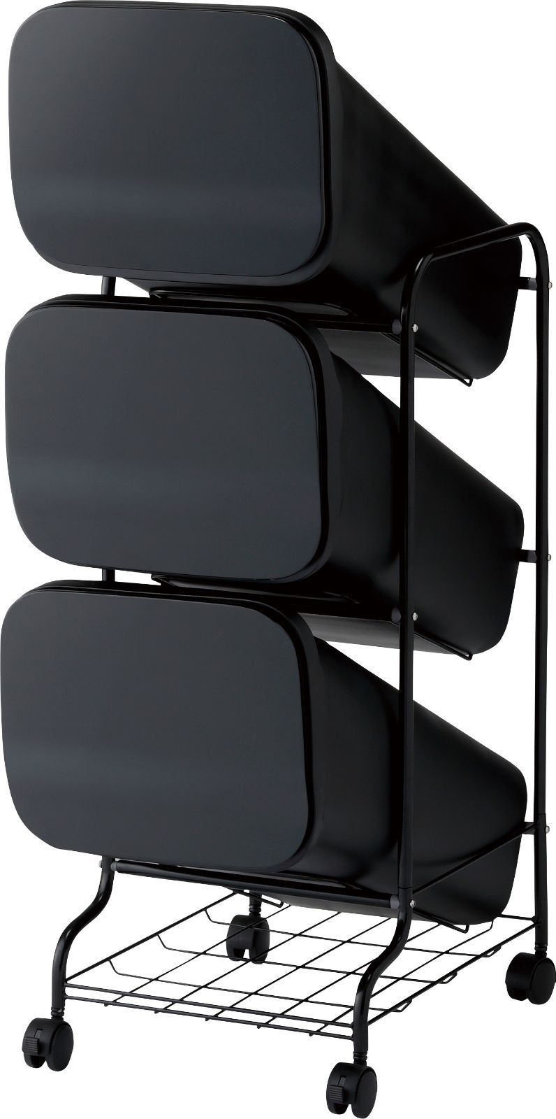 スムース スタンドダストボックス３P 多段分別ゴミ箱 3段