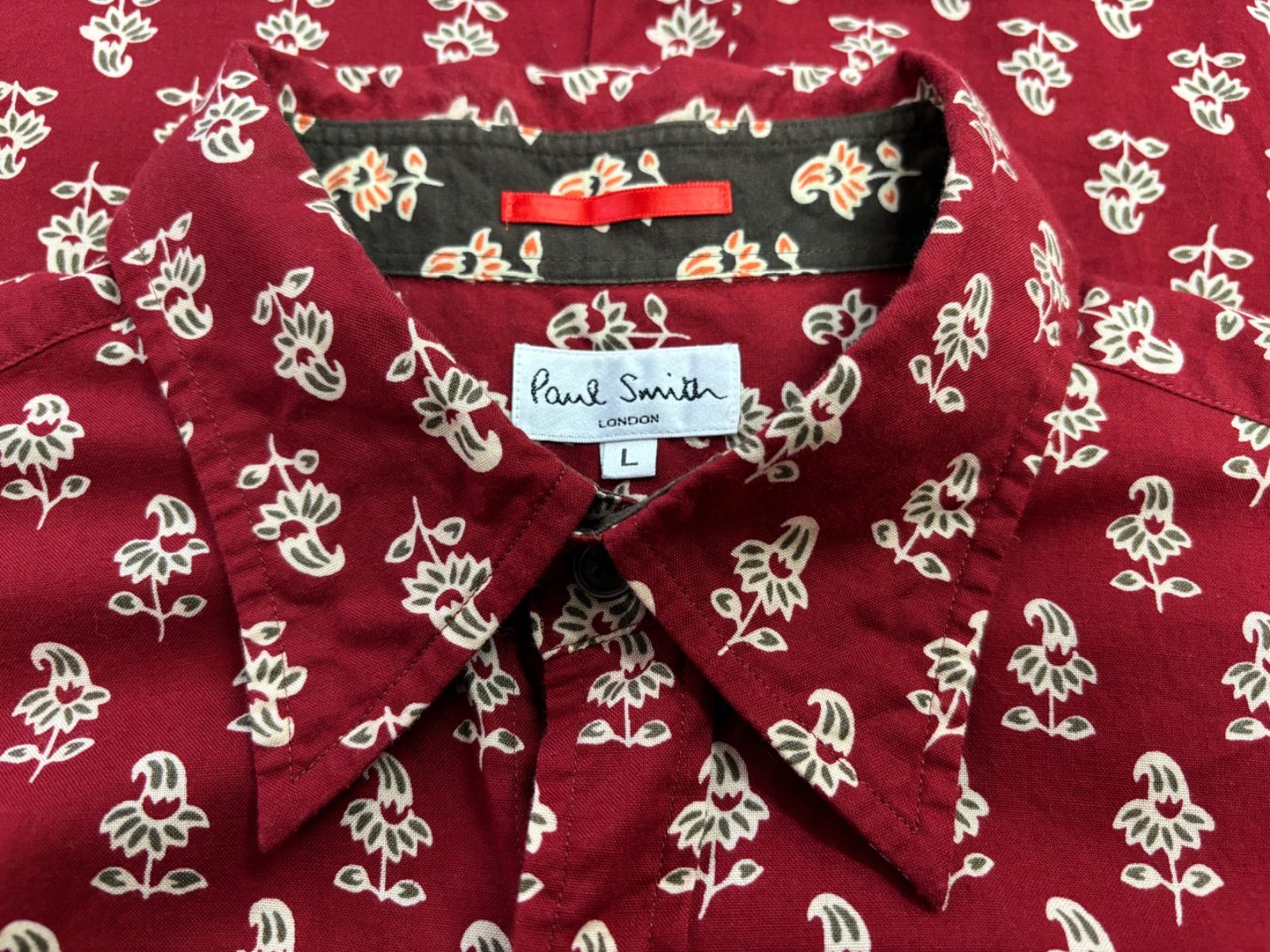 美品】 WG48 Paul smith/ポールスミス 長袖シャツ sizeL 赤色