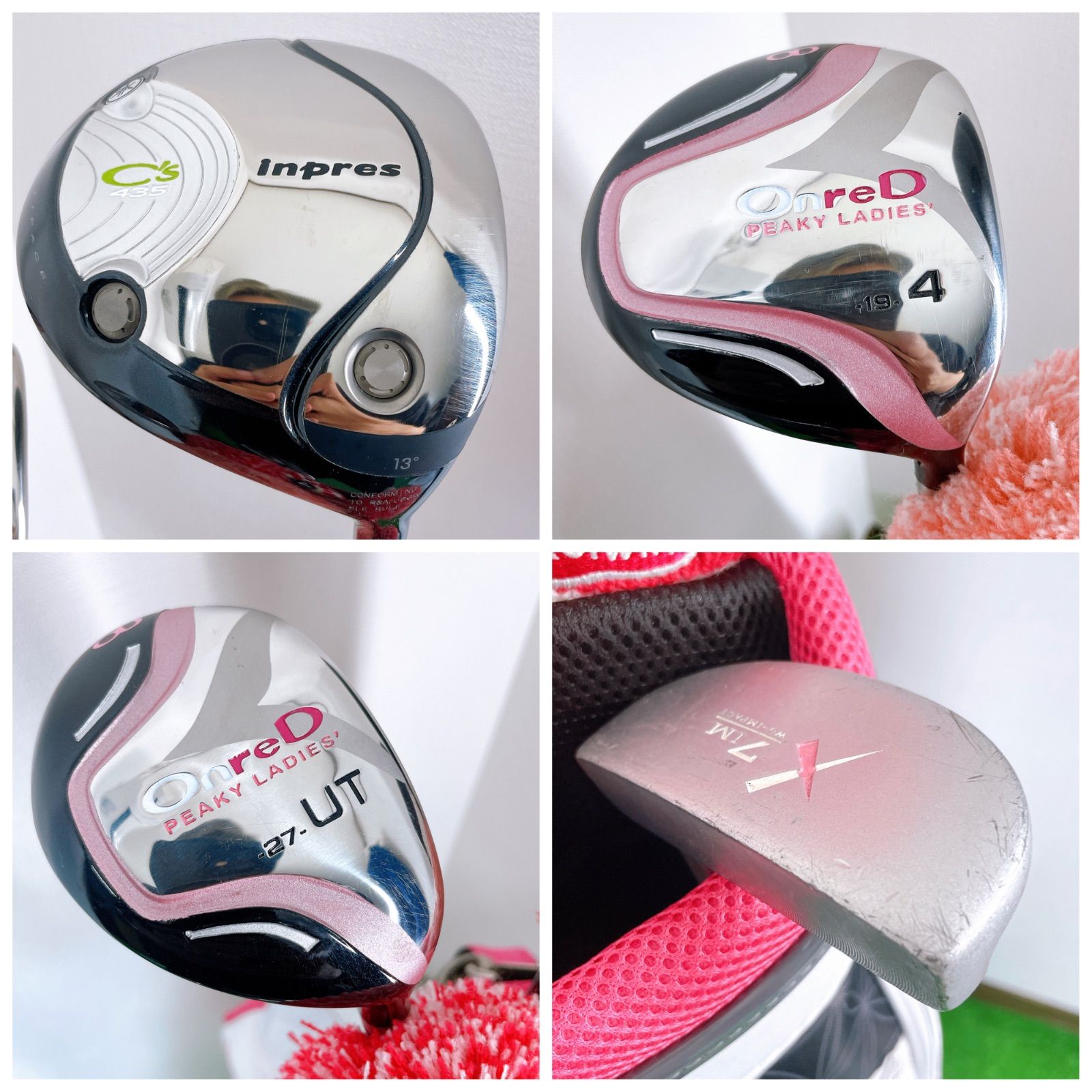レディース ゴルフ クラブセット inpres ONRED キャロウェイ キャディバック付き YAMAHA フレックスL