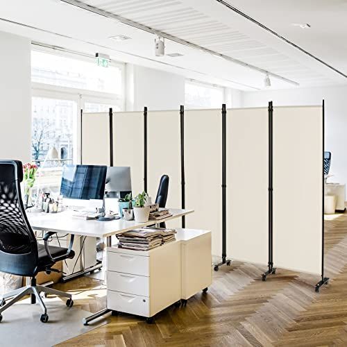  仕切り壁 おしゃれ 部屋 パーテーション 仕切り ついたて 衝立て 屏風 スクリーン 折りたたみ式 目隠し 幅334 5 cmx高さ172 cm 室内 6連 間仕切り 部屋を仕切るパーテーション キャスター付き ベージュ Giantex その他 文房具 事務用品