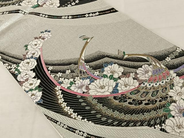 正絹 袋帯 六通柄 唐織 四季華 ベビーピンク 正絹 袋帯 六通柄 唐織