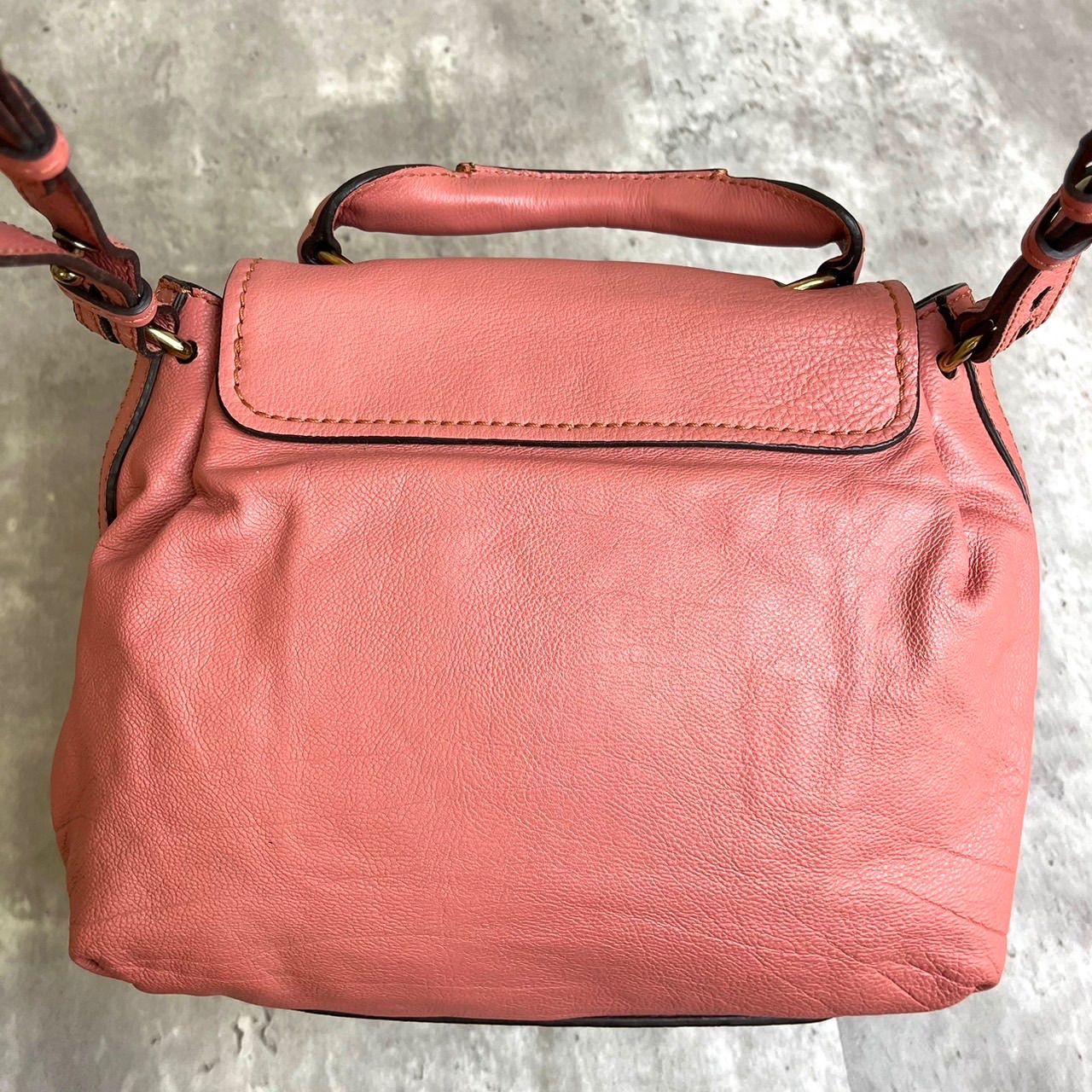 美品】クロエエルシー2way バッグターンロックレザーブラック