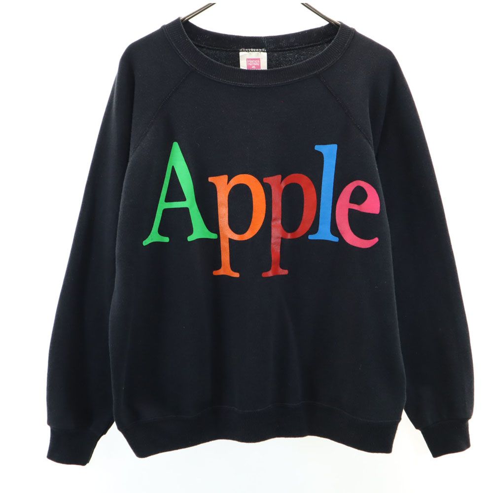 ヘインズ 90s アップル オールド 企業 長袖 トレーナー M ブラック系 Hanes スウェット 裏起毛 メンズ ヘインズ 90s アップル オールド 企業 長袖 トレーナー M ブラック系