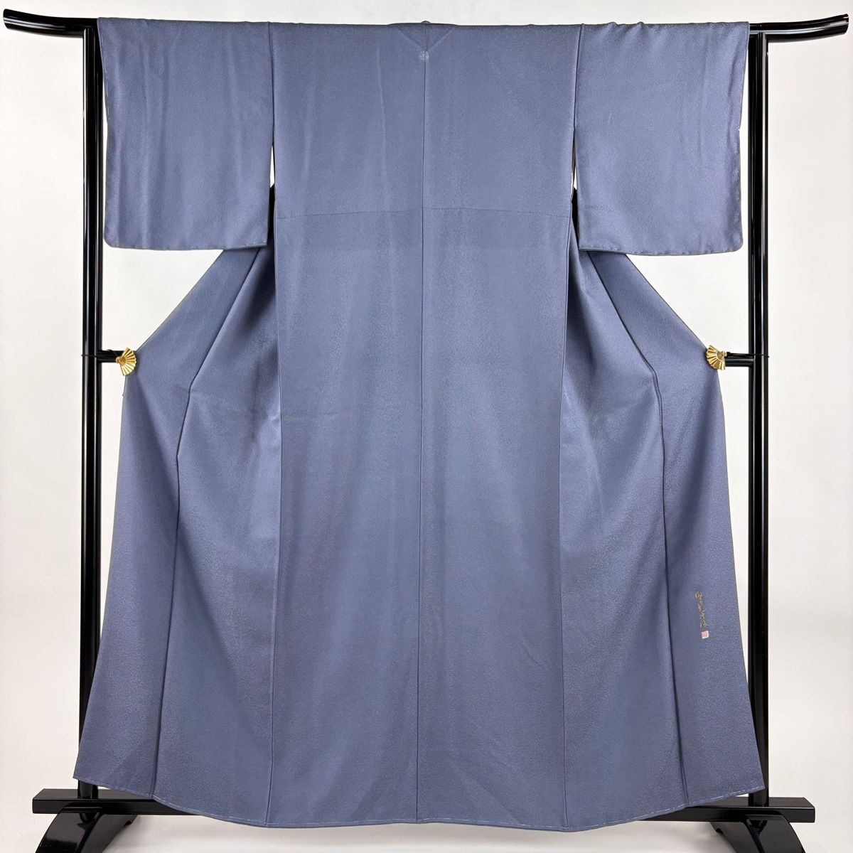 江戸小紋 身丈158.5cm 裄丈63.5cm S 袷 落款 鮫 青紫 正絹 名品 一つ紋