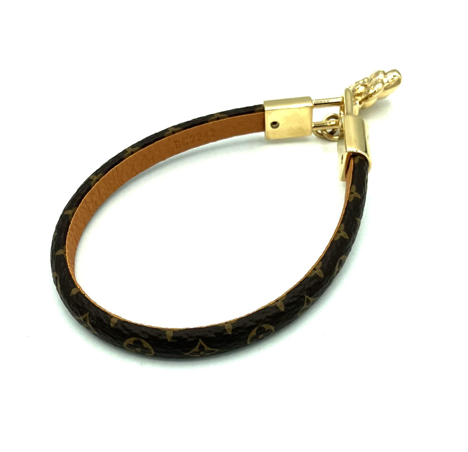 【鑑定済み】正規品 新品同様 ルイヴィトン LOUIS VUITTON モノグラム ヴィヴィエンヌ ブレスレット M6773 ブラウン 茶