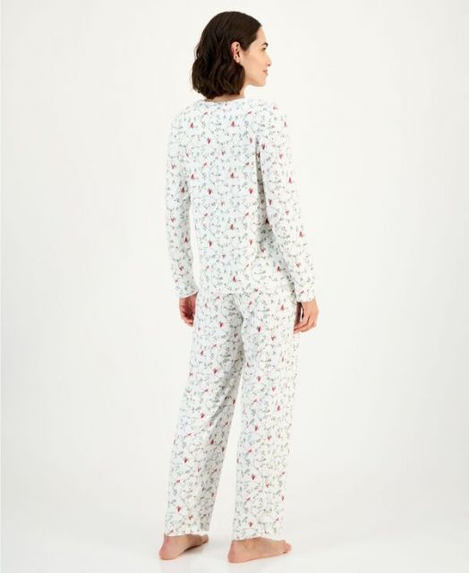 チャータークラブ レディース ナイトウェア アンダーウェア Women s 2-Pc. Printed Long-Sleeve Packaged Pajamas Set Green olive