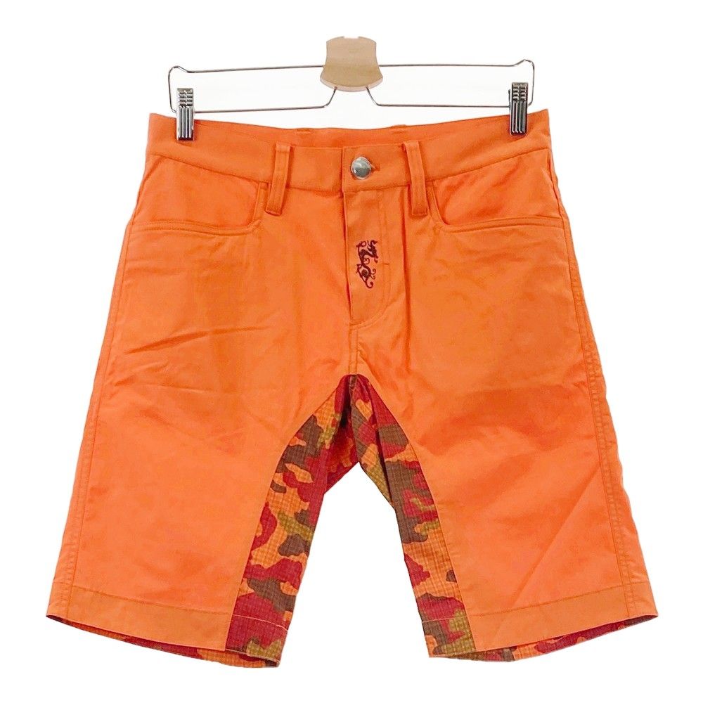 ダンスウィズドラゴン　ハーフパンツ　サイズ2 ダンスウィズドラゴン ハーフパンツ 白×黒 サイドロゴ刺しゅう