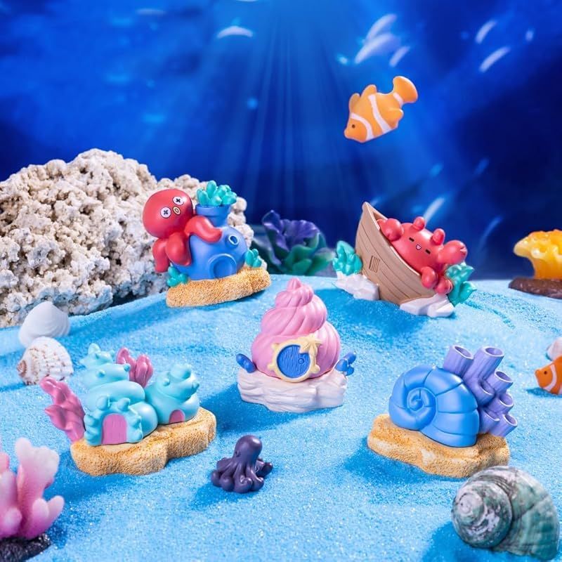 新品】 Pinenjoy6個ミニ巻き貝の家の置物 ミニチュア 海の生き物