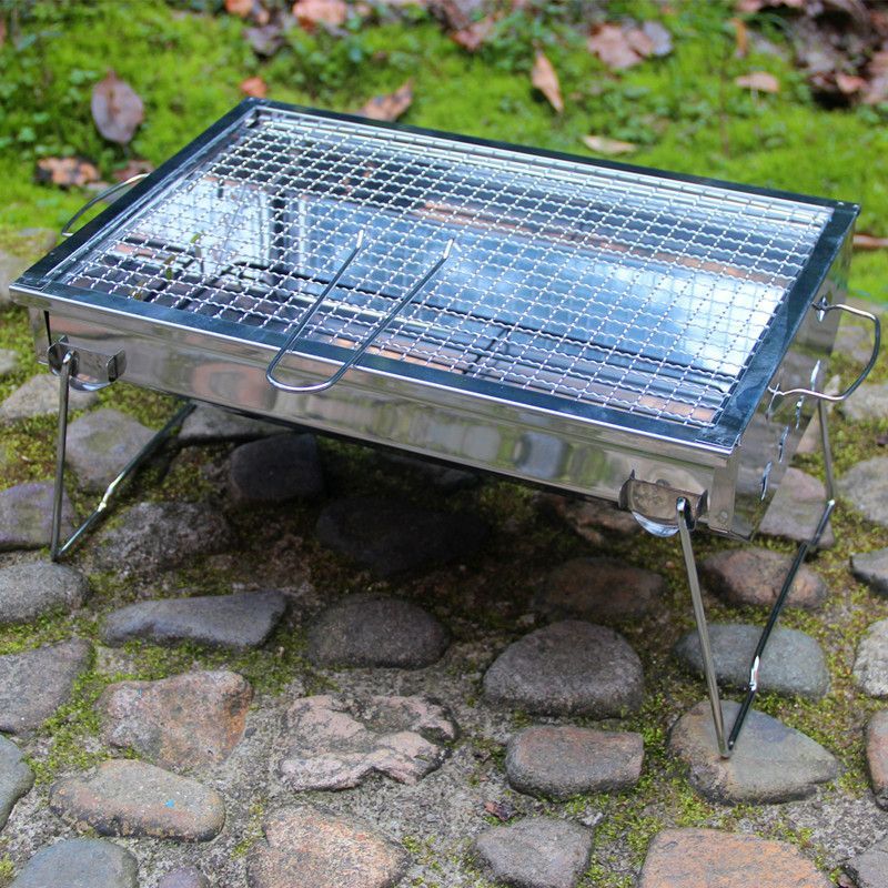 ステンレス製折りたたみ式BBQグリル ポータブル炭火焼き肉コンロ アウトドア＆家庭用 露キャンプ用バーベキュー架 売れ筋ランクイン ZZ520