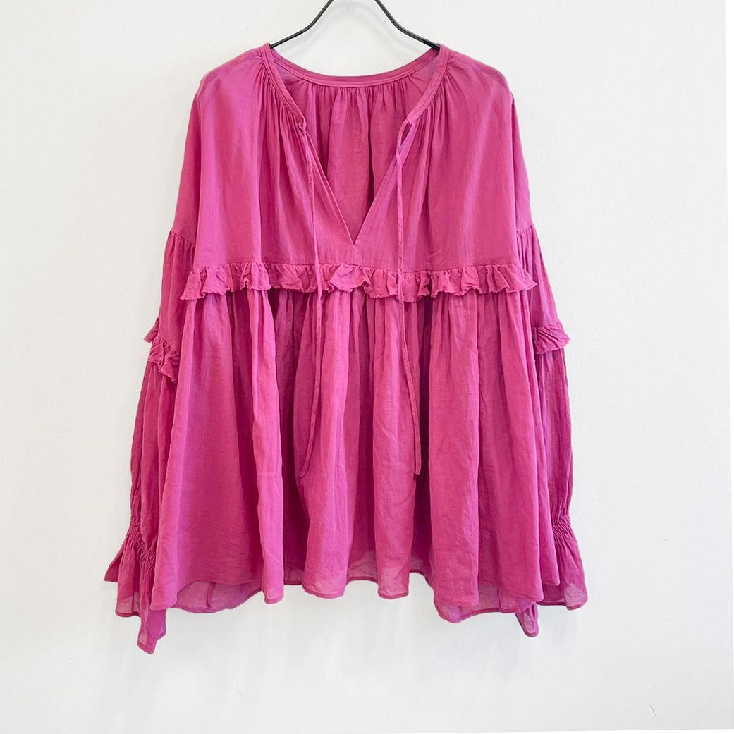 Plage (プラージュ) Fril ギャザーブラウス 23051922304020 レディース 新品plage プラージュコットンギャザーブラウス