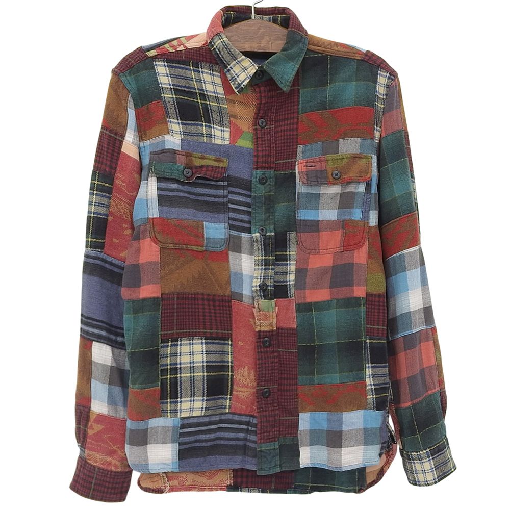 RRL ダブルアールエル マットロック パッチワーク 長袖シャツ トップス メンズ マルチ M M