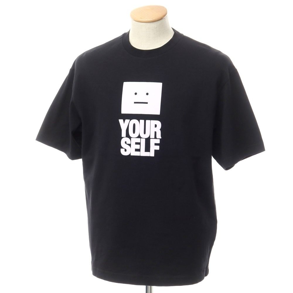 【中古】アクネストゥディオズ ACNE STUDIOS ストレッチコットン プリント 半袖Ｔシャツ ブラック【サイズXS】【メンズ】