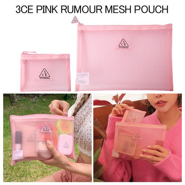 3CE PINK RUMOUR MESH POUCH メッシュポーチ - メルカリ