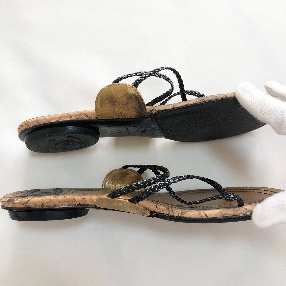 CHANEL シャネル フラットサンダル ココマーク ペタンコ ビーチ