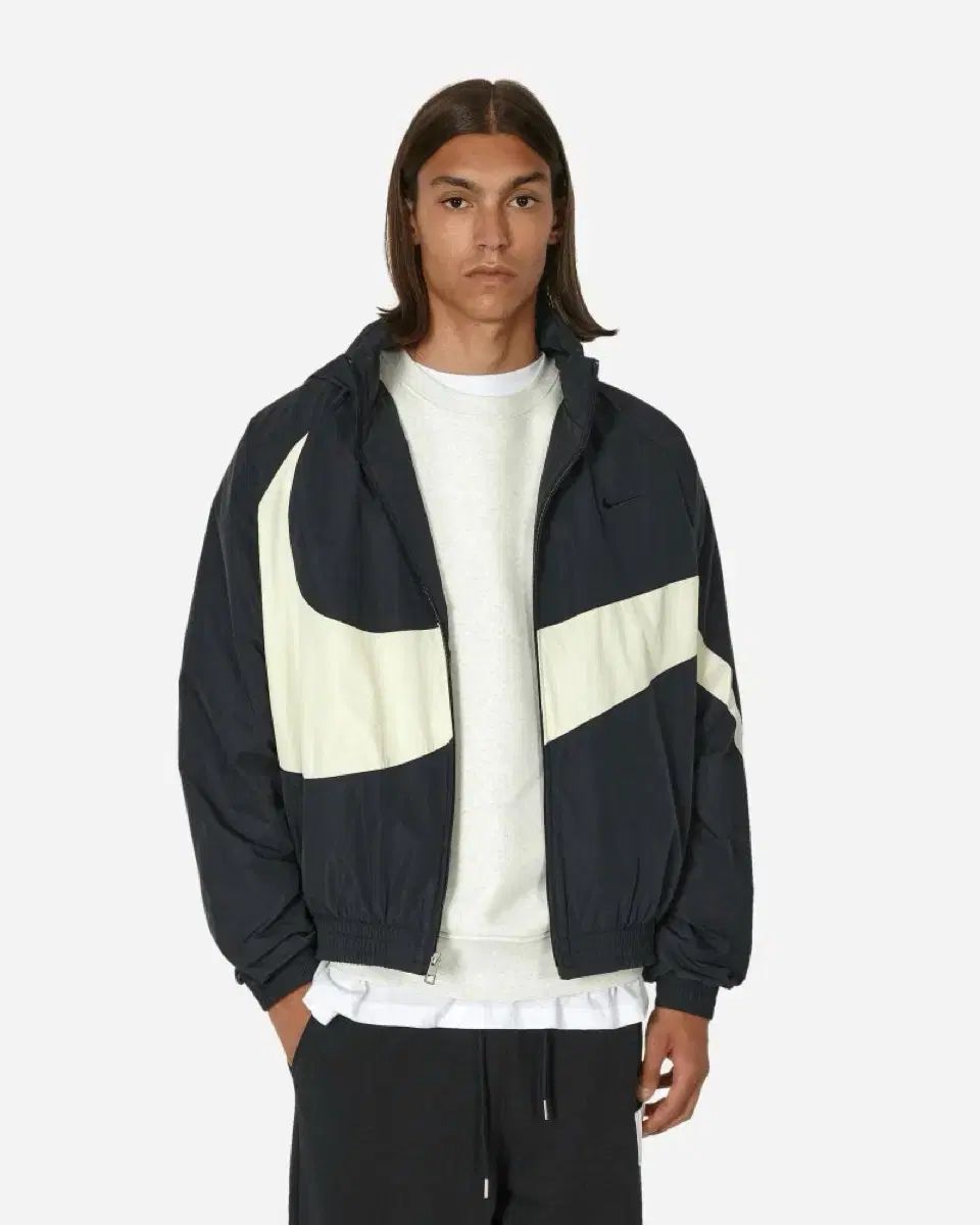 NIKE ナイキ SWOOSH スウッシュ ウーブン ジャケット ウィンドブレーカー ブラック ココナッツミルク L 100
