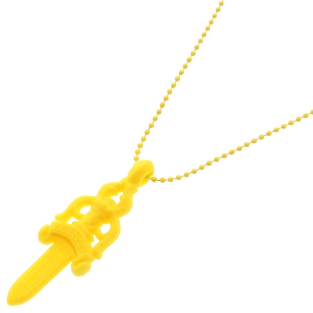 CHROME HEARTS (クロムハーツ) RUBBER LARGE DAGGER ラバーラージダガーラバーネックレス イエロー