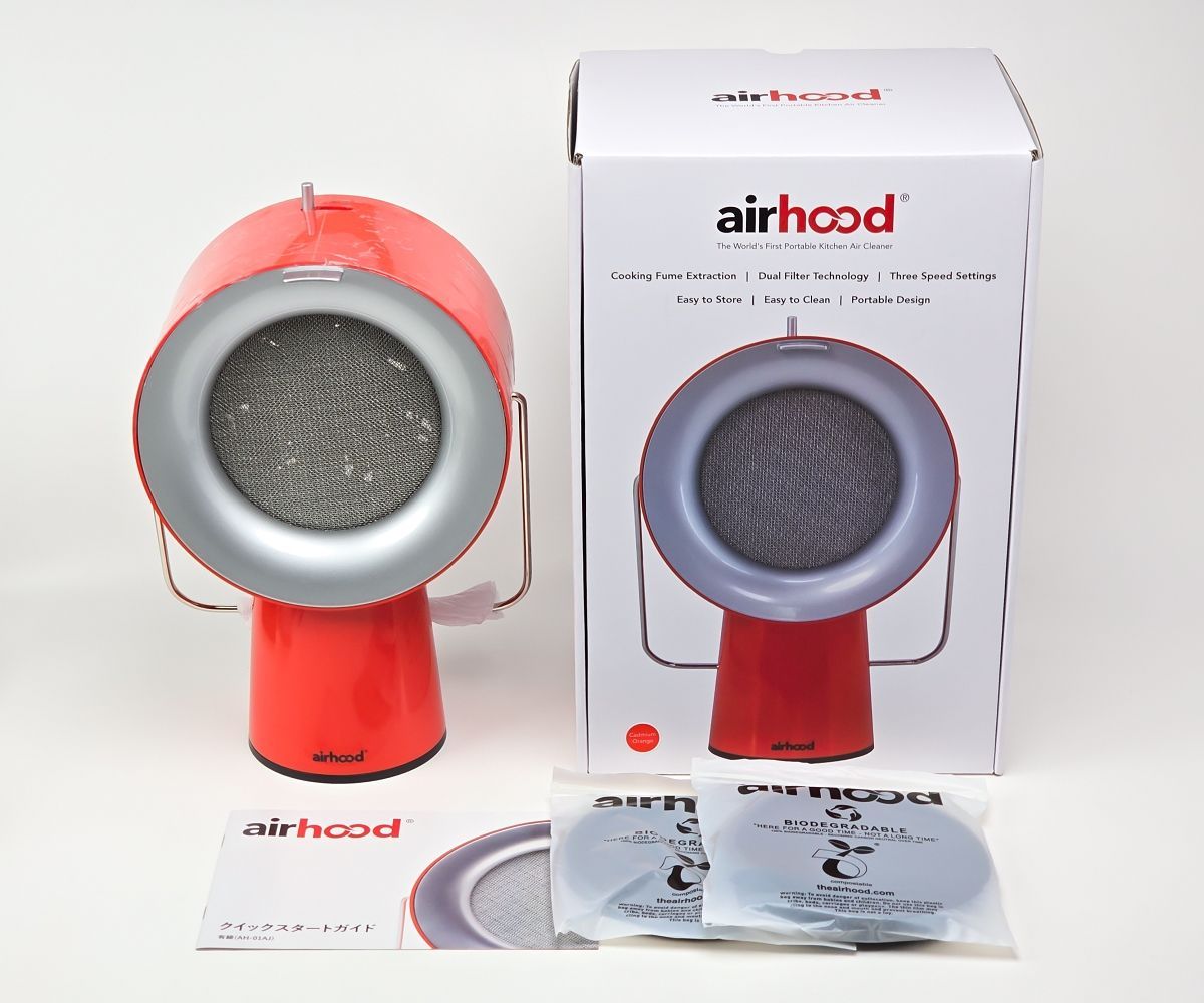 美品 air food エアフード 卓上換気扇 AH-01AJ ポータブル 換気扇 エアフード コンセント式 AirHood AH-01AJ【卓上