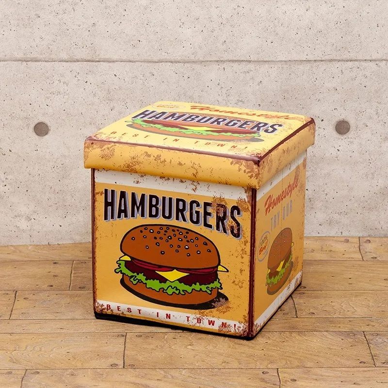 1点限り】フォールディングスツールS Hamburgers ハンバーガー