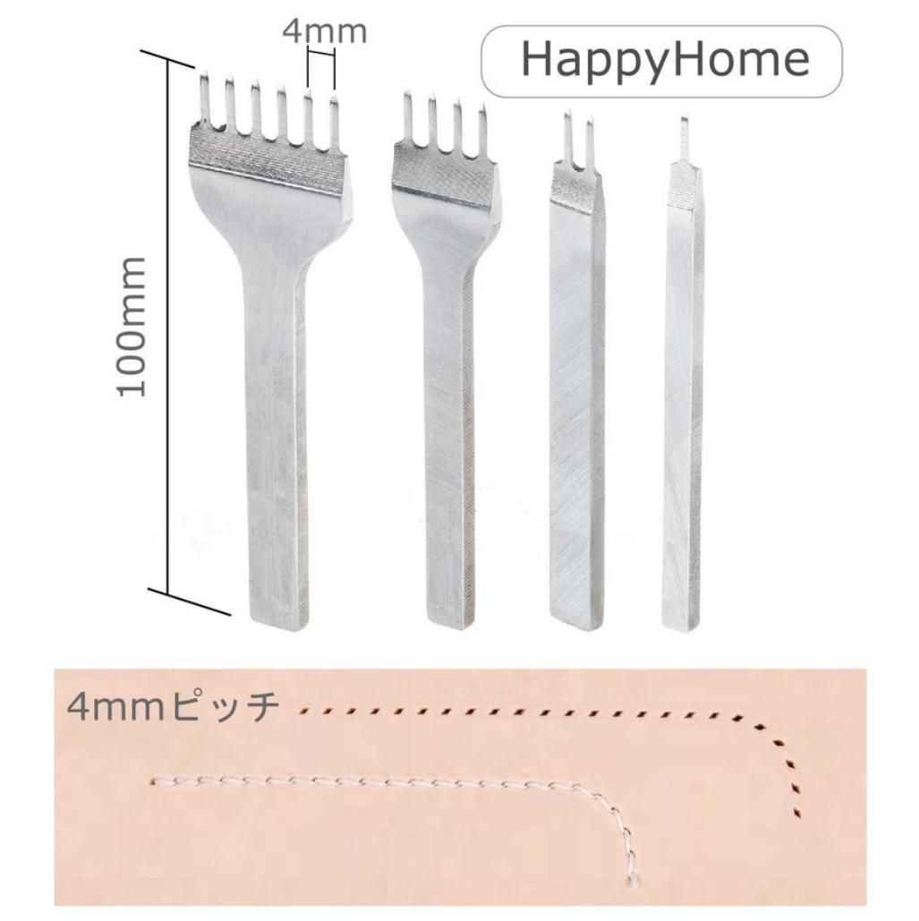 レザークラフト 工具 菱目打ち 3mm 4mm 5mm ピッチ コバ磨き ヘリ磨き コーンスリッカーセット