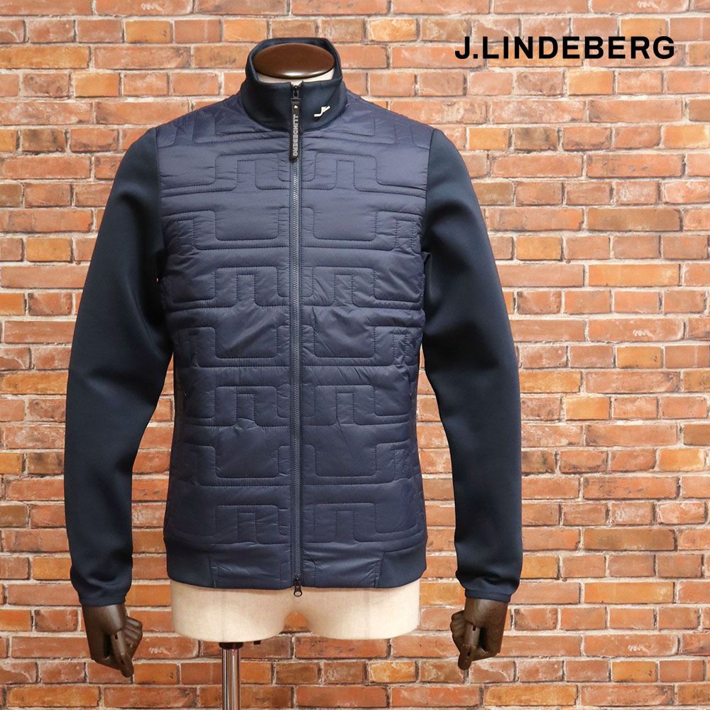 秋冬|J.LINDEBERG|44 S サイズ|ダブルジップジャケット 071-59021 中綿 ハイブリッド ゴルフ 30代 40代 50代 メンズ 紳士 ジェイリンドバーグ |紺|ネイビー|mc167|