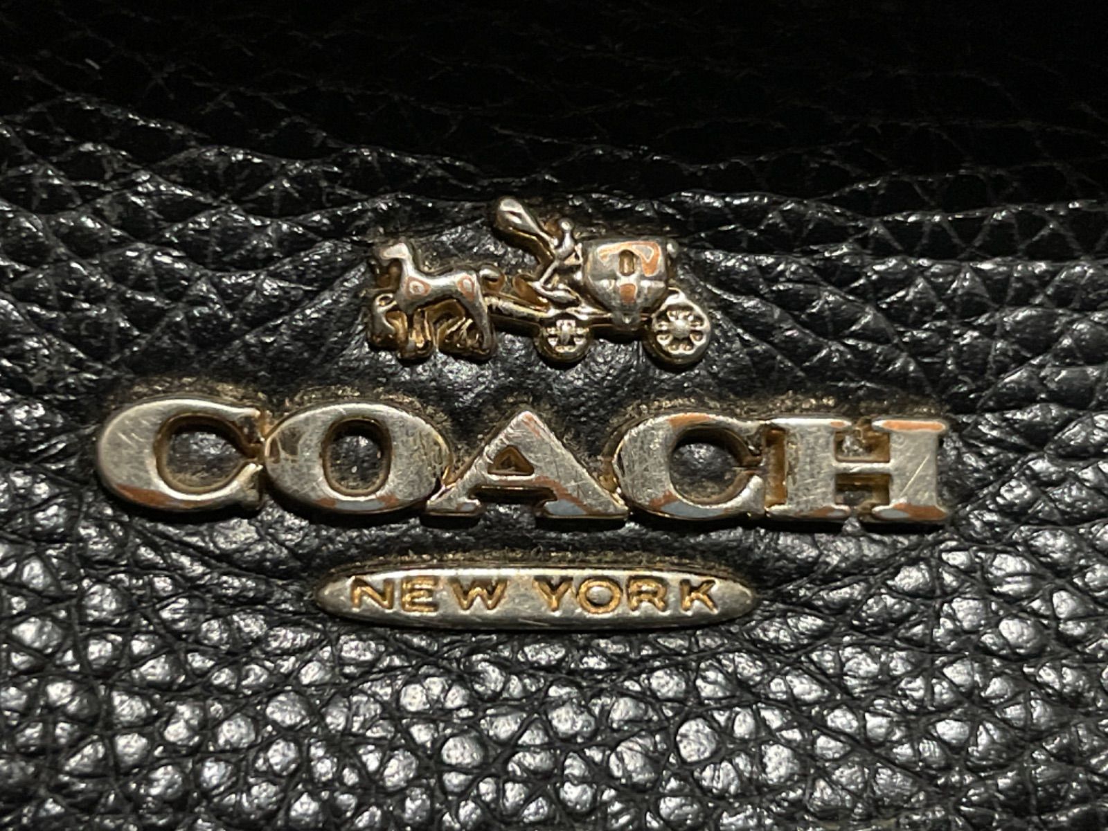 COACH チャーリー ペブルド リュックサック レザー ブラック F38288