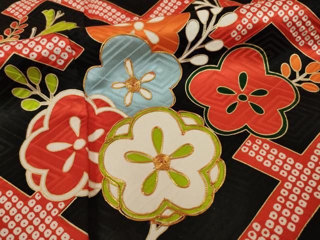 平和屋着物○豪華振袖・長襦袢(無双仕立て)セット 駒刺繍 吉祥花籬文  