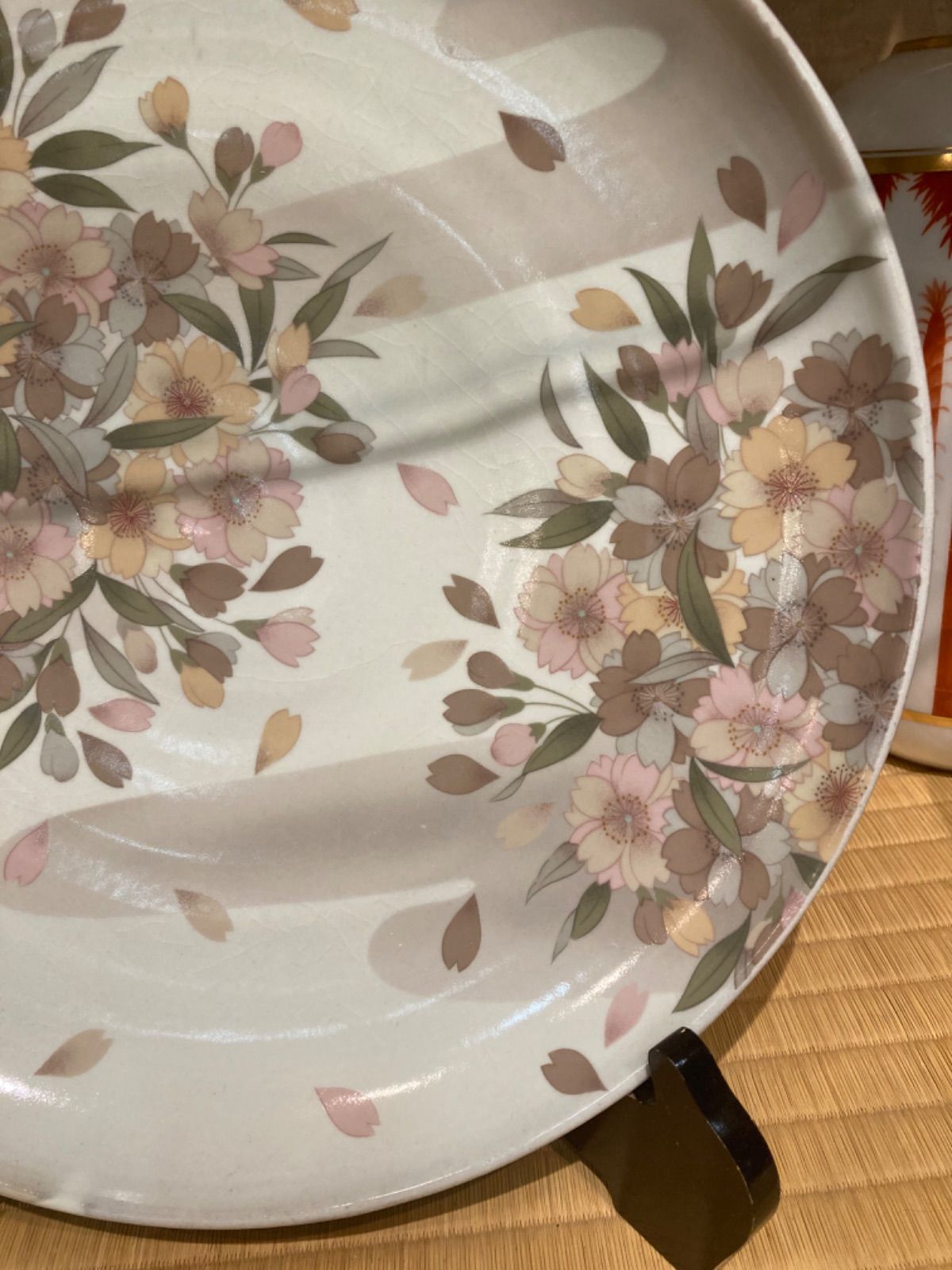 キッチン・食器 【新品】大皿 八重桜 撫松庵 桜 皿 お皿 飾り皿 食器 大きなお皿 大きな皿