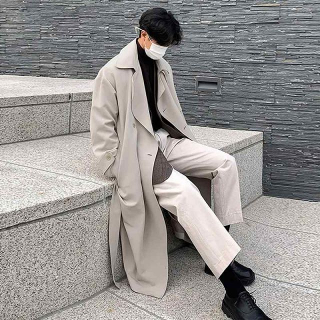 秋冬 コーデ メンズ 服 シンプル ファッション オシャレ 大人 かっこいい 大きいサイズ ストリート 紳士服 ハイエンド ウインドブレーカー ジャケット アウター ミディアム丈 カジュアル コート