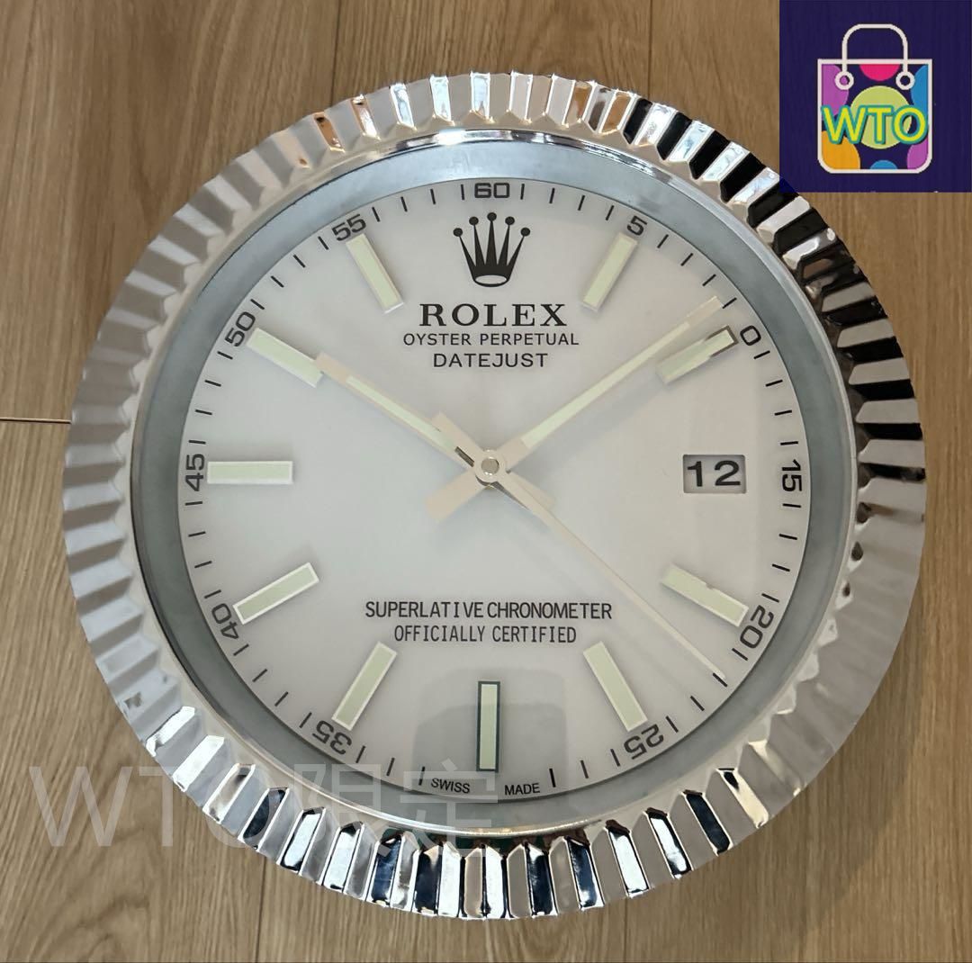 希少　海外販促用　ROLEX ロレックス　デイジャスト大型掛け時計 海外販促用ROLEX 掛け時計 ヨットマスター? シルバー/ブルー