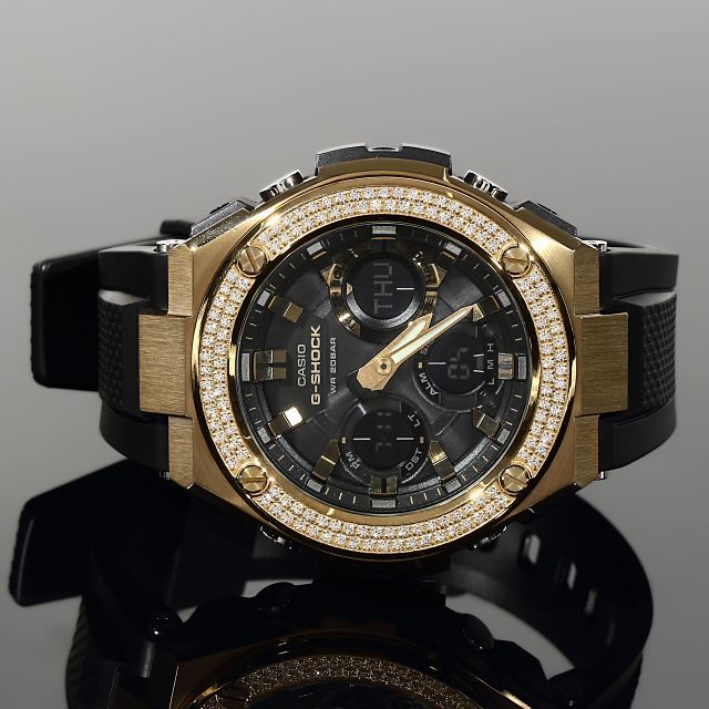 G-SHOCK GST s100G ゴールド Gスチール 2連CZダイヤ