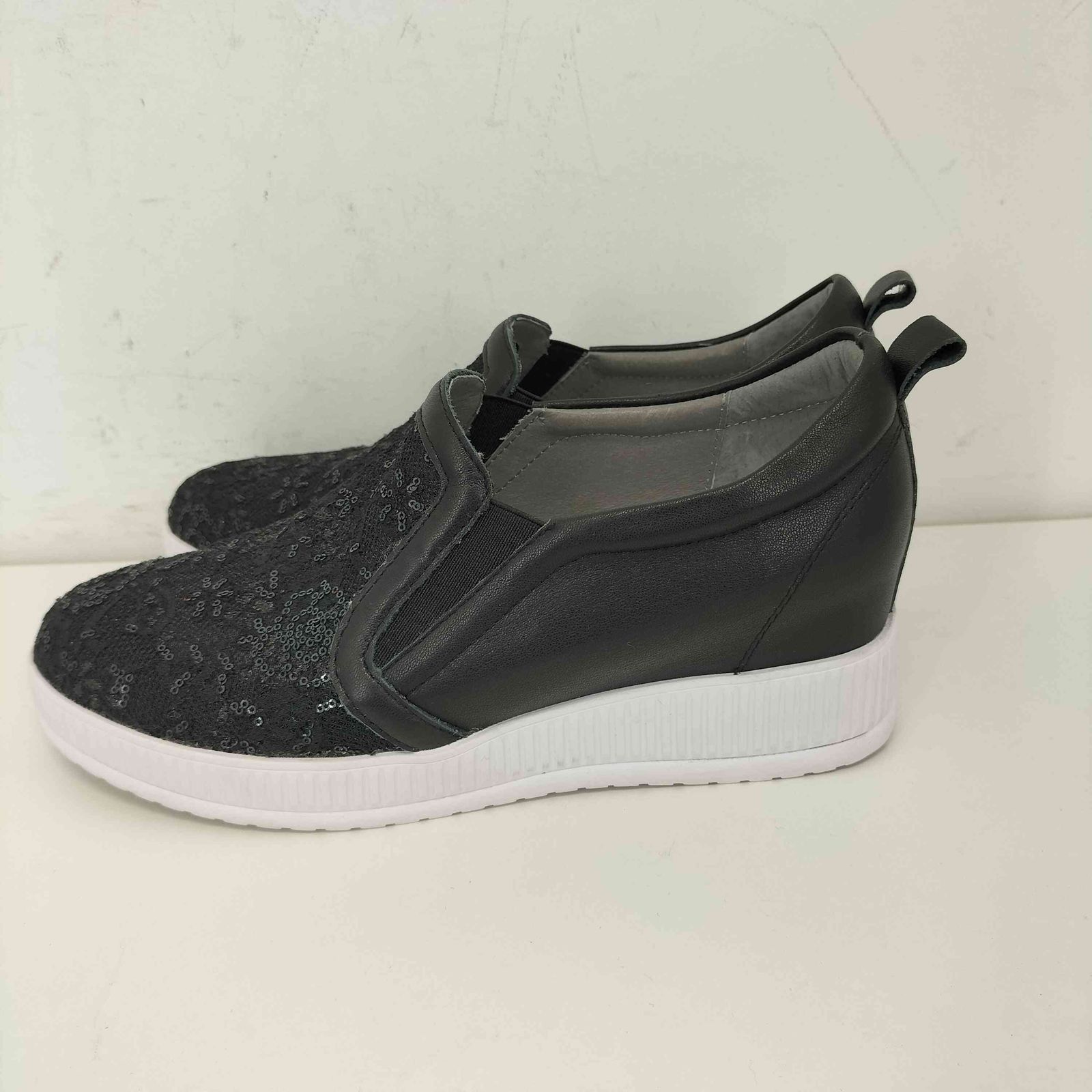 DIANA ダイアナ ブラック 黒 レースフラットシューズ 23.5 ダイアナ DIANA フラットパンプス （黒カーフ） -靴 diana ブラック レーススニーカー