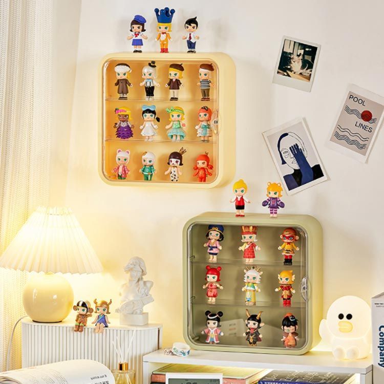 美品ディスプレイケース スーベニアスプーン　コレクションボックス　ガラス扉　壁掛 地球家具 コレクション キューブボックス ガラス扉 側面ガラス