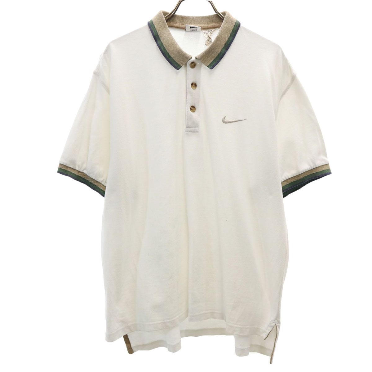 ホワイト NIKE ナイキ ポロシャツ shirt 襟付シャツ 白90s