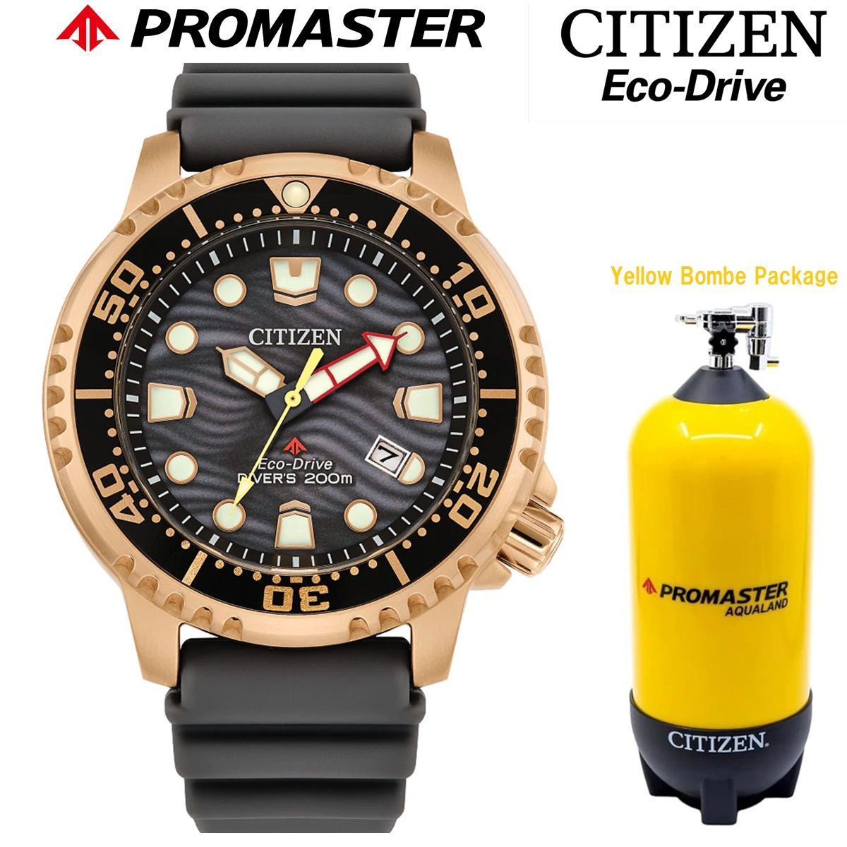 限定品 CITIZEN シチズン メンズ 腕時計 BN0163 PROMASTER エコドライブ ECO-DRIVE ソーラー DIVER 200M プロマスター ダイバー 4時位置リューズ 男性 時計 アナログ カレンダー ブラック グレー ローズゴールド