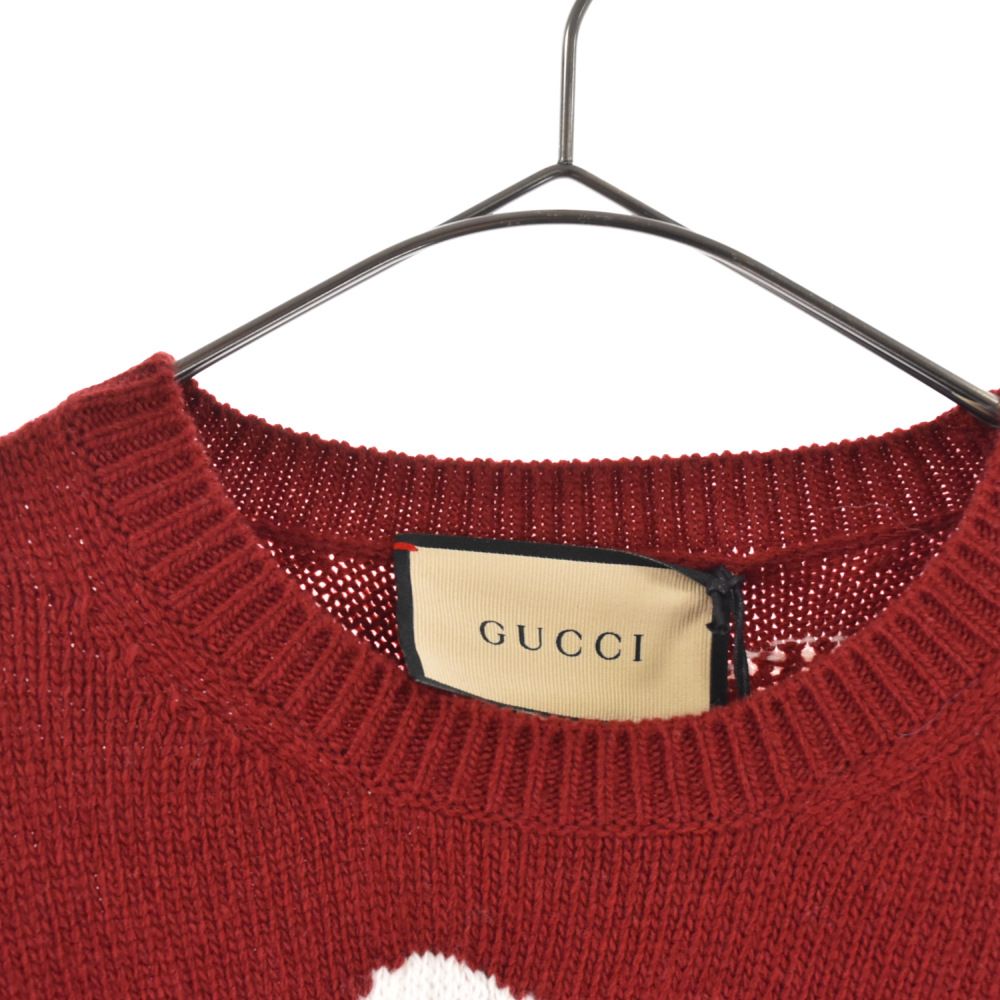 GUCCI (グッチ) 21AW 664326 フラワーインターシャパフスリーブ クルー